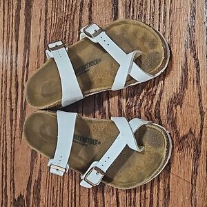 Girls White Birkenstock Sandals size 33